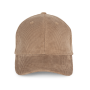 Ecologische uniseks pet met 6 panelen in ribfluweel Dark camel One Size Ecologische uniseks pet met 6 panelen in ribfluweel Dark camel One Size