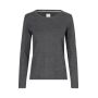 SEVEN SEAS The knit | o-neck | dames - Donkergrijs gemêleerd, 3XL
