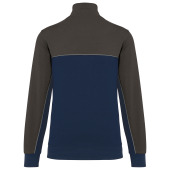 Ecologische uniseks sweater met ritskraag Navy / Dark Grey XXL