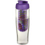 H2O Active® Tempo 700 ml sportfles en infuser met flipcapdeksel - Transparant/Paars