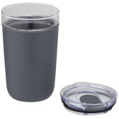 Bello 420 ml glazen beker met buitenwand van gerecycled plastic - Grijs