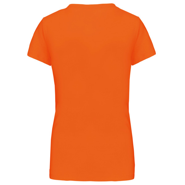 Dames T-shirt V-hals Korte Mouwen Orange L