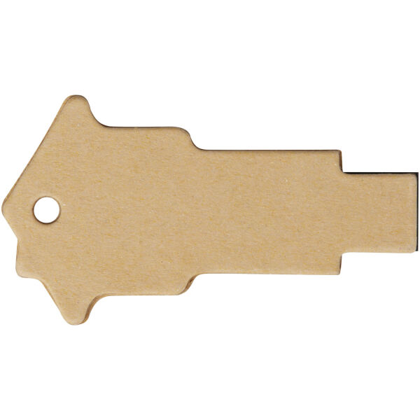 Huisvormige USB 2.0 van gerecycled papier - Kraft bruin - 1GB