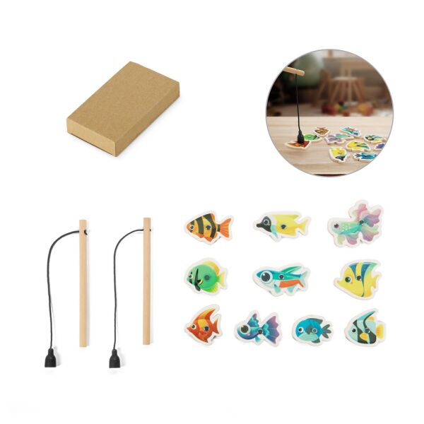 FISHY. Visspel bestaande uit 10 houten vissen, ideaal voor kinderen FISHY. Visspel bestaande uit 10 houten vissen, ideaal voor kinderen