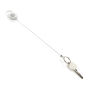 Roller clip sleutelhanger gemaakt van RCS gerecycled plastic, wit
