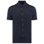 Herenoverhemd met korte mouwen van linnen Navy Blue 3XL
