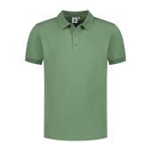 L&S Polo Basic Cot/Elast SS for him army green 3XL