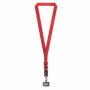 Geweven verstelbare crossbody telefoonhouder met gegraveerde metalen logoplaat