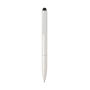 Kymi RCS-gecertificeerde gerecycled aluminium pen met stylus, wit