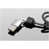 SCX.design C33 60 W Type-C oplaadkabel met dubbel verlicht logo - Gemêleerd zwart