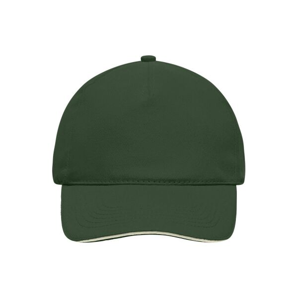 5 Panel Sandwich Cap dark green/natural one size 5 Panel Sandwich Cap dark green/natural one size