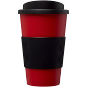 Americano® geïsoleerde beker van 350 ml met handgreep - Zwart/Rood
