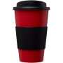 Americano® geïsoleerde beker van 350 ml met handgreep - Zwart/Rood Americano® geïsoleerde beker van 350 ml met handgreep - Zwart/Rood