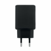 EXTEN - EU 2-polige wandadapter/lader - Zwart