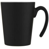 Oli 360 ml keramische mok met handvat - Wit/Zwart