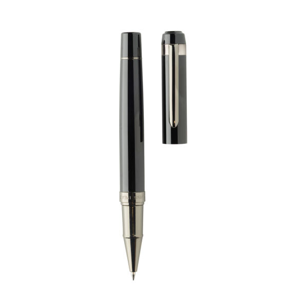 Swiss peak OSLO recycled stainless steel deluxe pen set, zwart Swiss peak OSLO recycled stainless steel deluxe pen set, zwart