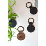 Recycled Leather Keyring Round sleutelhanger