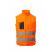 fluorescent orange/navy blue