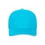 5 Panel Sandwich Cap Organic Cotton turquoise/white one size