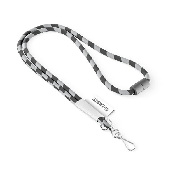 Polyester 2-kleurige koord-lanyard met full color label Polyester 2-kleurige koord-lanyard met full color label