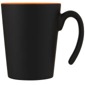 Oli 360 ml keramische mok met handvat - Oranje/Zwart