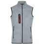 Ladies' Knitted Fleece Vest light grey melange/red XXL Ladies' Knitted Fleece Vest light grey melange/red XXL