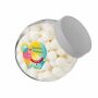 Medium glazen pot, gevuld met snoep, Wit, KING pepermunt ballen