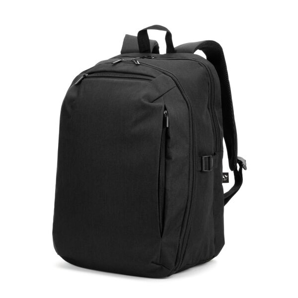 UDINE. Travel backpack with one full opening compartment in high density 300D recycled polyester 16" UDINE. Travel backpack with one full opening compartment in high density 300D recycled polyester 16"