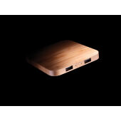 Bamboe 5W draadloze oplader met USB, bruin
