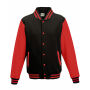 Just Hoods - Varsity Jacket jet black / fire red XXL