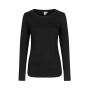 Interlock T-shirt | lange mouw | dames - Zwart, S