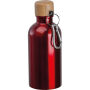 Drinkfles van rvs met karabijnhaak, 400 ml