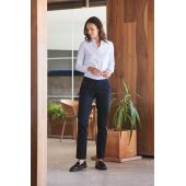 Ladies 65/35 Flat Fronted Chino Trousers Black 14 UK