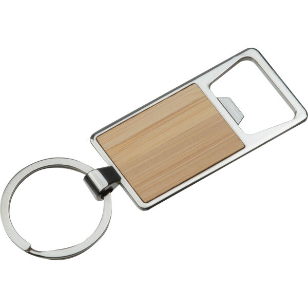 Bamboe sleutelhanger met flessenopener