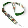 Afneembare polyester keycord met gesublimeerde satijnen overlay