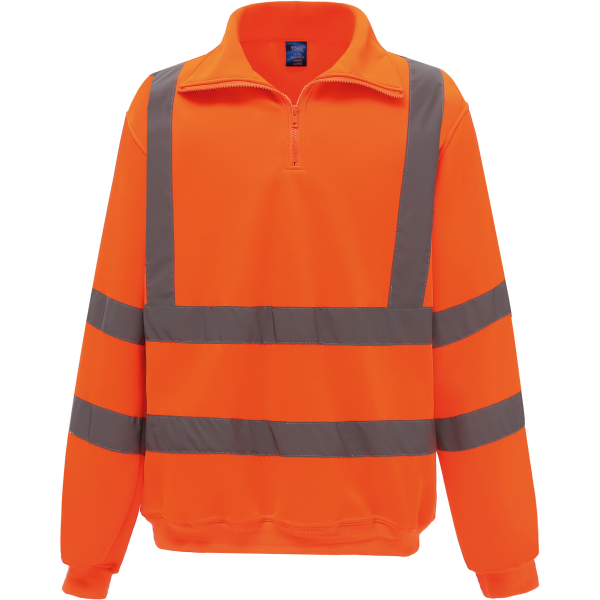Werk sweater reflecterend Signalisatie met 1/4 rits Hi Vis