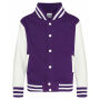 Just Hoods - Kids´ Varsity Jacket purple / white 12-13 Y