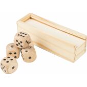 Beech wooden dice set Celine brown