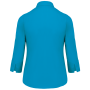Overhemd in onderhoudsvriendelijk polykatoen-popeline 3/4-mouwen dames Bright Turquoise S