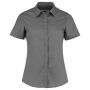Ladies Short Sleeve Tailored Poplin Shirt, Graphite Grey, 8, Kustom Kit