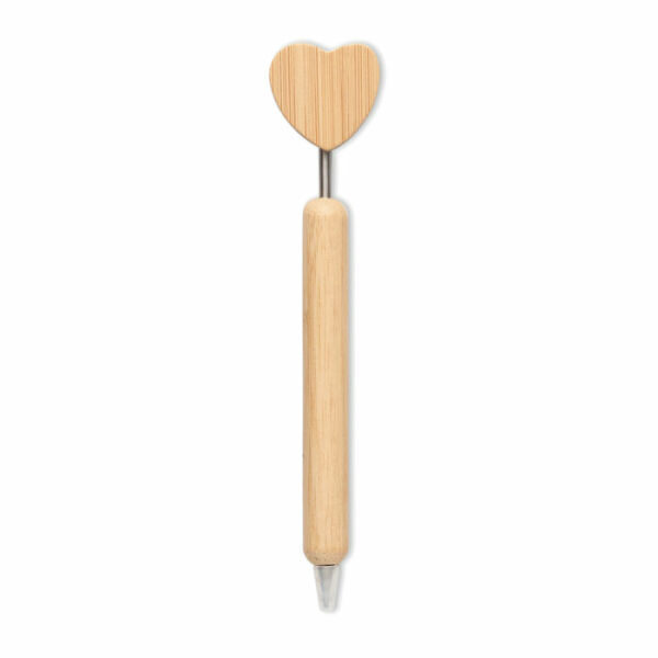 CORAPEN - Bamboe balpen hart detail CORAPEN - Bamboe balpen hart detail