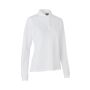 Poloshirt met lange mouw | stretch | dames - Wit, 6XL