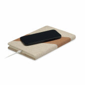 CORTONA - A5 notitieboek met lader 15W - Beige