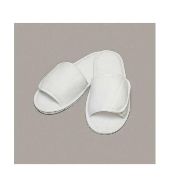 OPEN TOE SLIPPERS WITH SIDE FASTENING