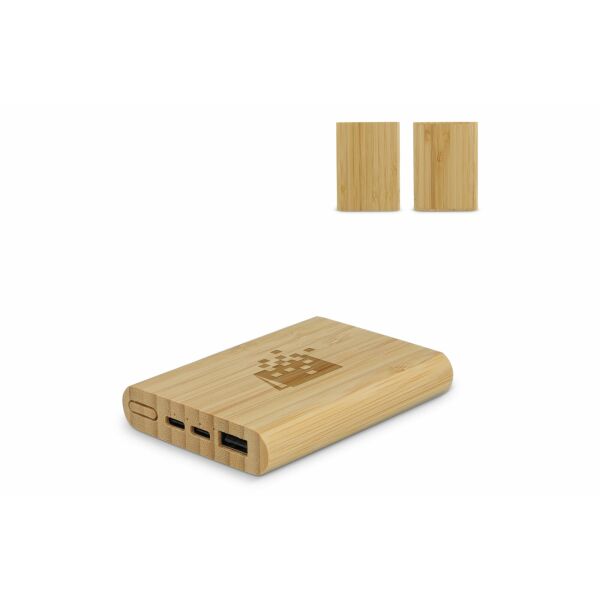 Powerbank Bamboo 5000 mAh - Natuur Powerbank Bamboo 5000 mAh - Natuur