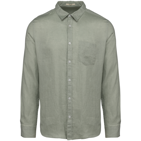 Chemise en lin homme Almond Green L Chemise en lin homme Almond Green L