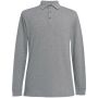 Frederick Long Sleeve Polo Shirt, Grey Marl, S, Brook Taverner