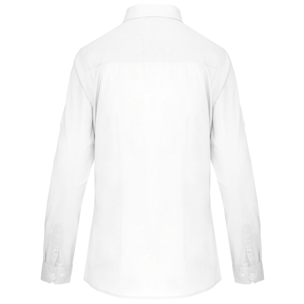 Damesoverhemd safari lange mouwen White XS Damesoverhemd safari lange mouwen White XS
