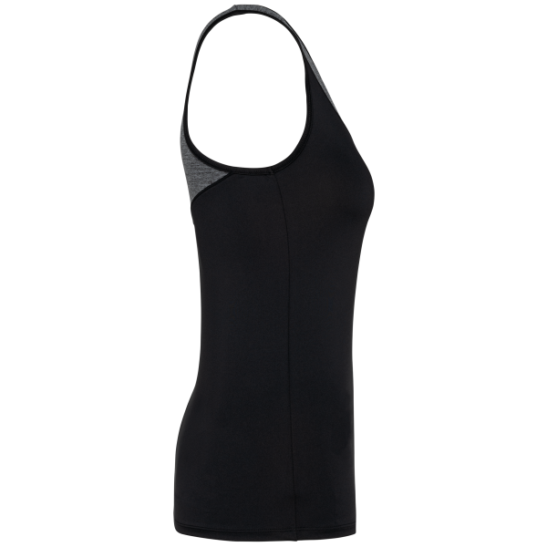 Zweifarbiges Padel-Damentop Black / Marl Dark Grey L Zweifarbiges Padel-Damentop Black / Marl Dark Grey L