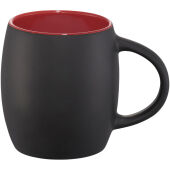 Hearth 400 ml mok met houten onderzetter - Zwart/Rood Hearth 400 ml mok met houten onderzetter - Zwart/Rood